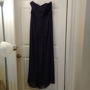 David's Bridal navy blue bridesmaid dress